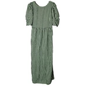 Cider‎ Check Pattern Open Back Maxi Dress